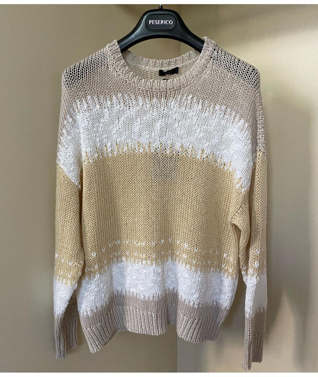 PESERICO Желтый хлопковый джемпер / свитер, фото 7