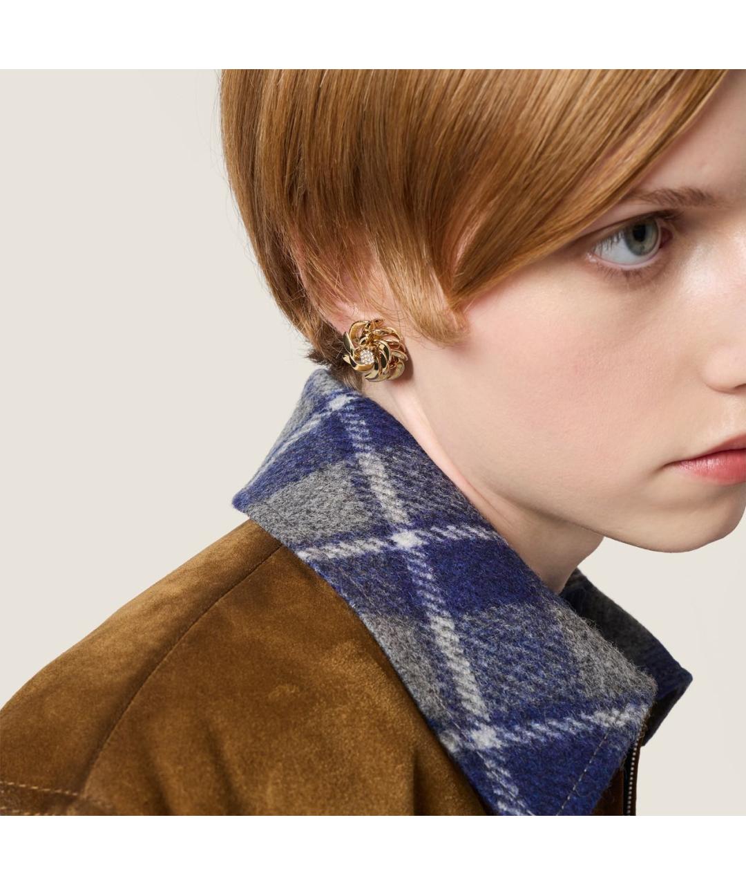 MIU MIU Золотые латунные серьги, фото 2