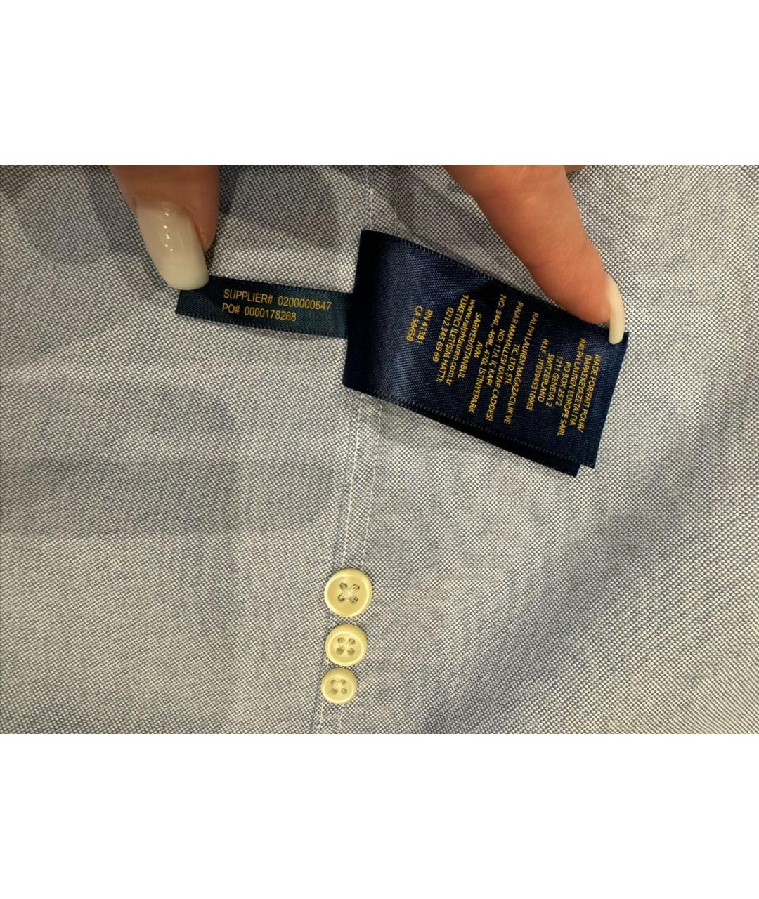 POLO RALPH LAUREN Голубая хлопковая рубашка, фото 7