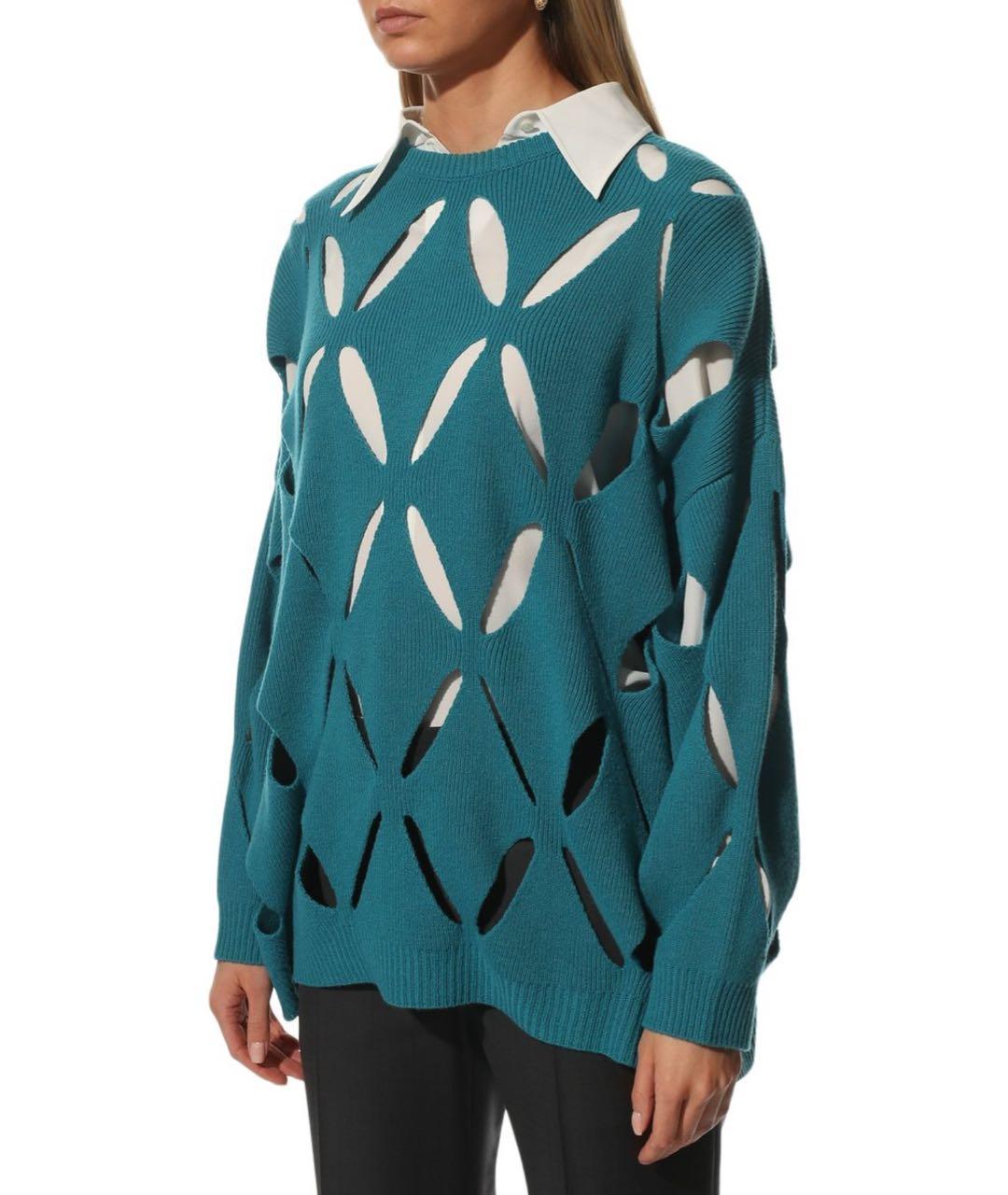 VALENTINO Бирюзовый шерстяной джемпер / свитер, фото 6