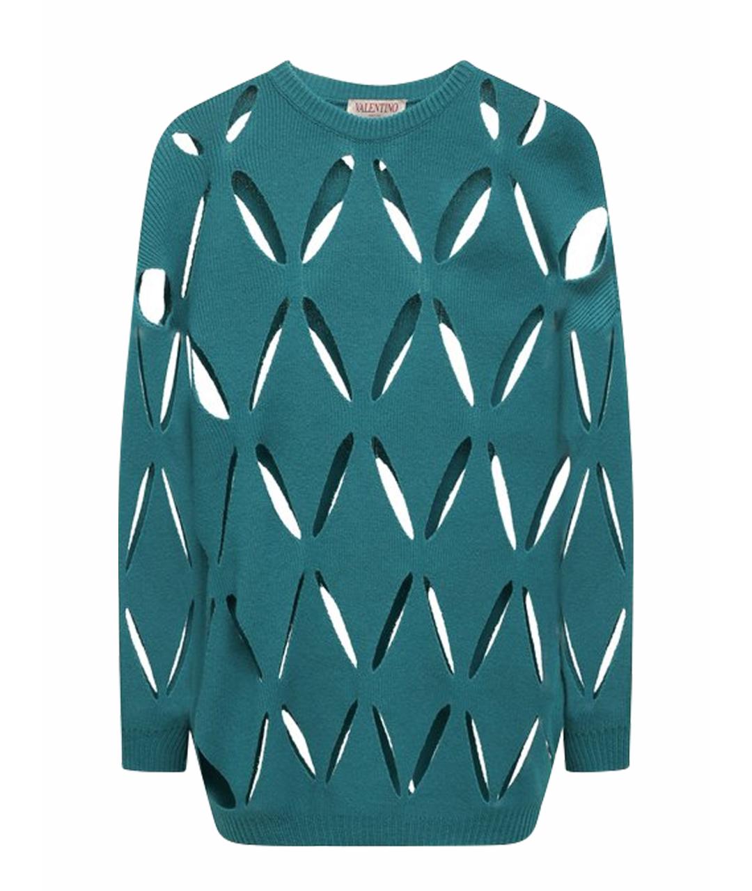 VALENTINO Бирюзовый шерстяной джемпер / свитер, фото 1
