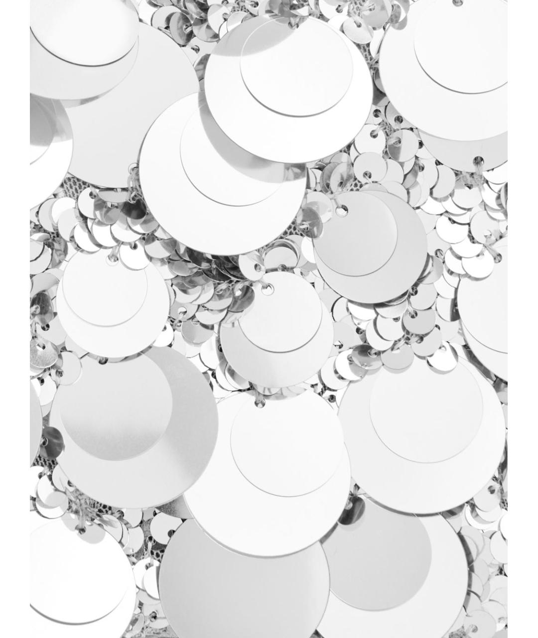 PACO RABANNE Серебряная тканевая сумка через плечо, фото 5