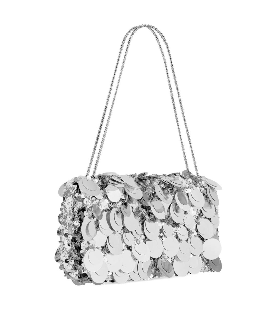 PACO RABANNE Серебряная тканевая сумка через плечо, фото 3