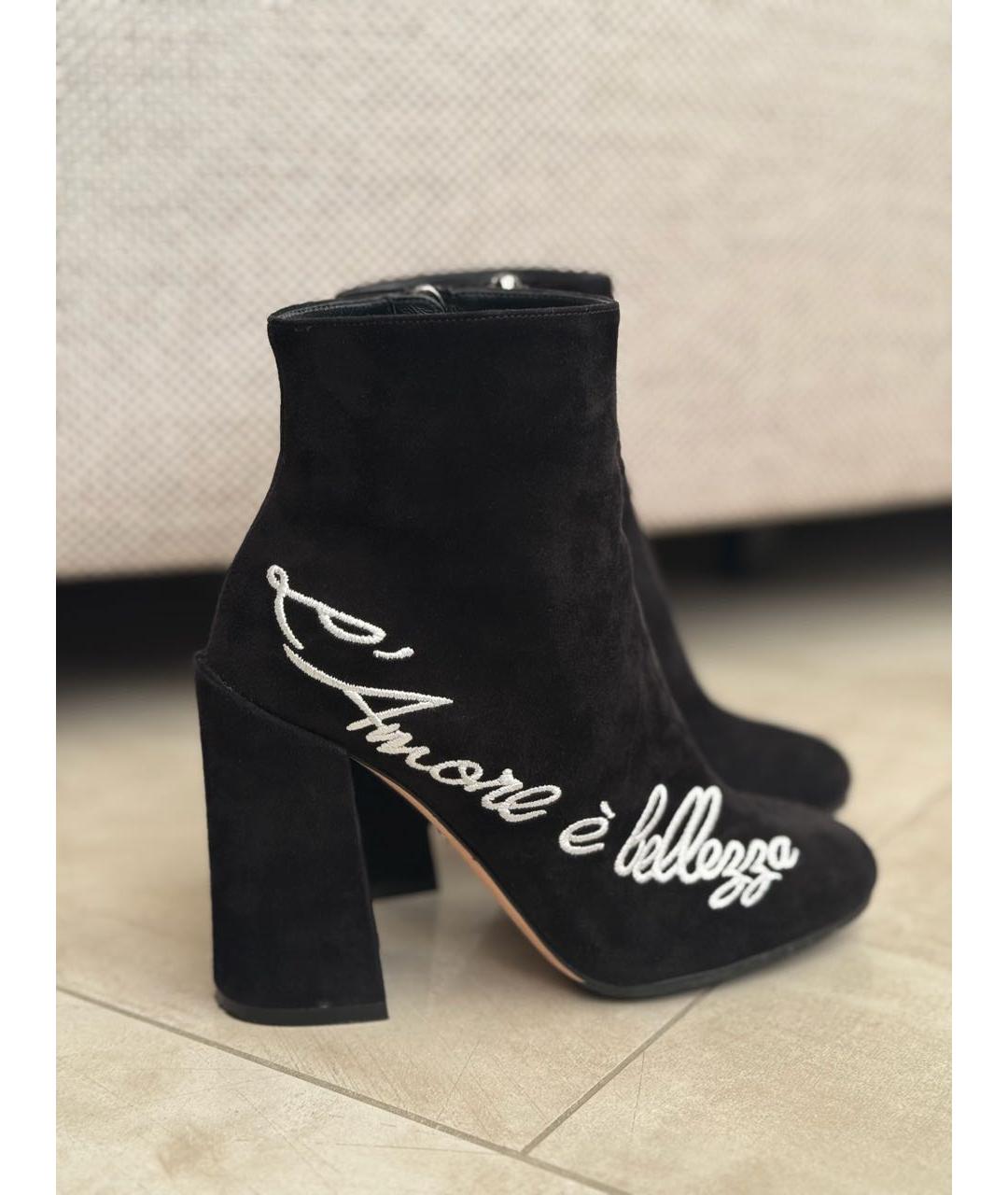 DOLCE&GABBANA Черные замшевые ботильоны, фото 9