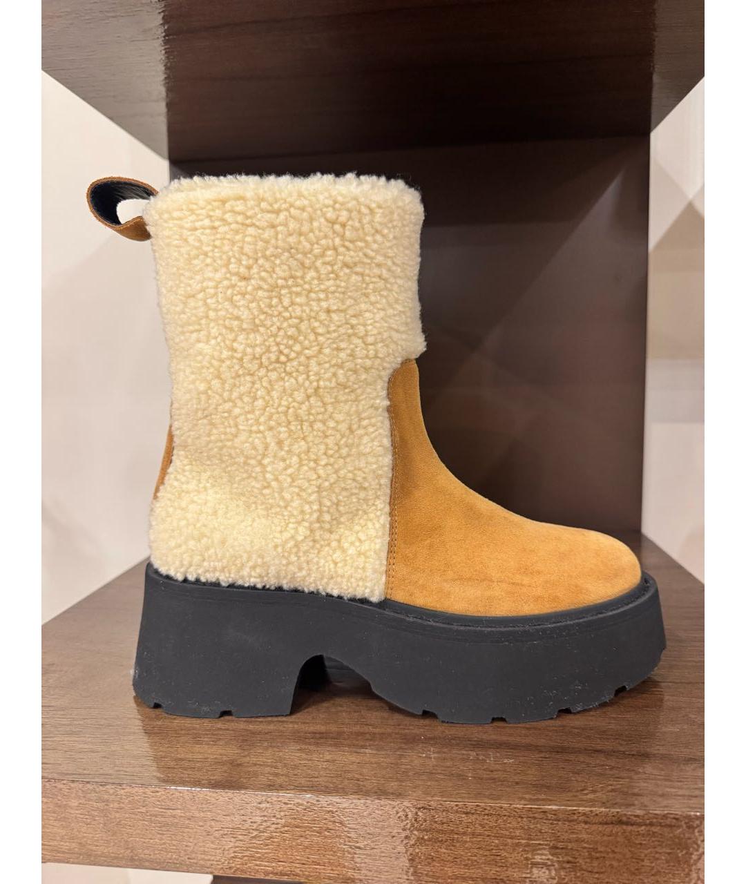NO. 21 Бежевые замшевые полусапоги, фото 5