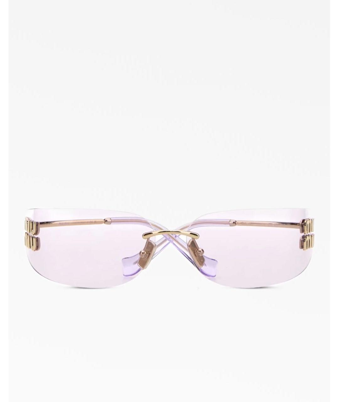 MIU MIU Розовые металлические солнцезащитные очки, фото 2