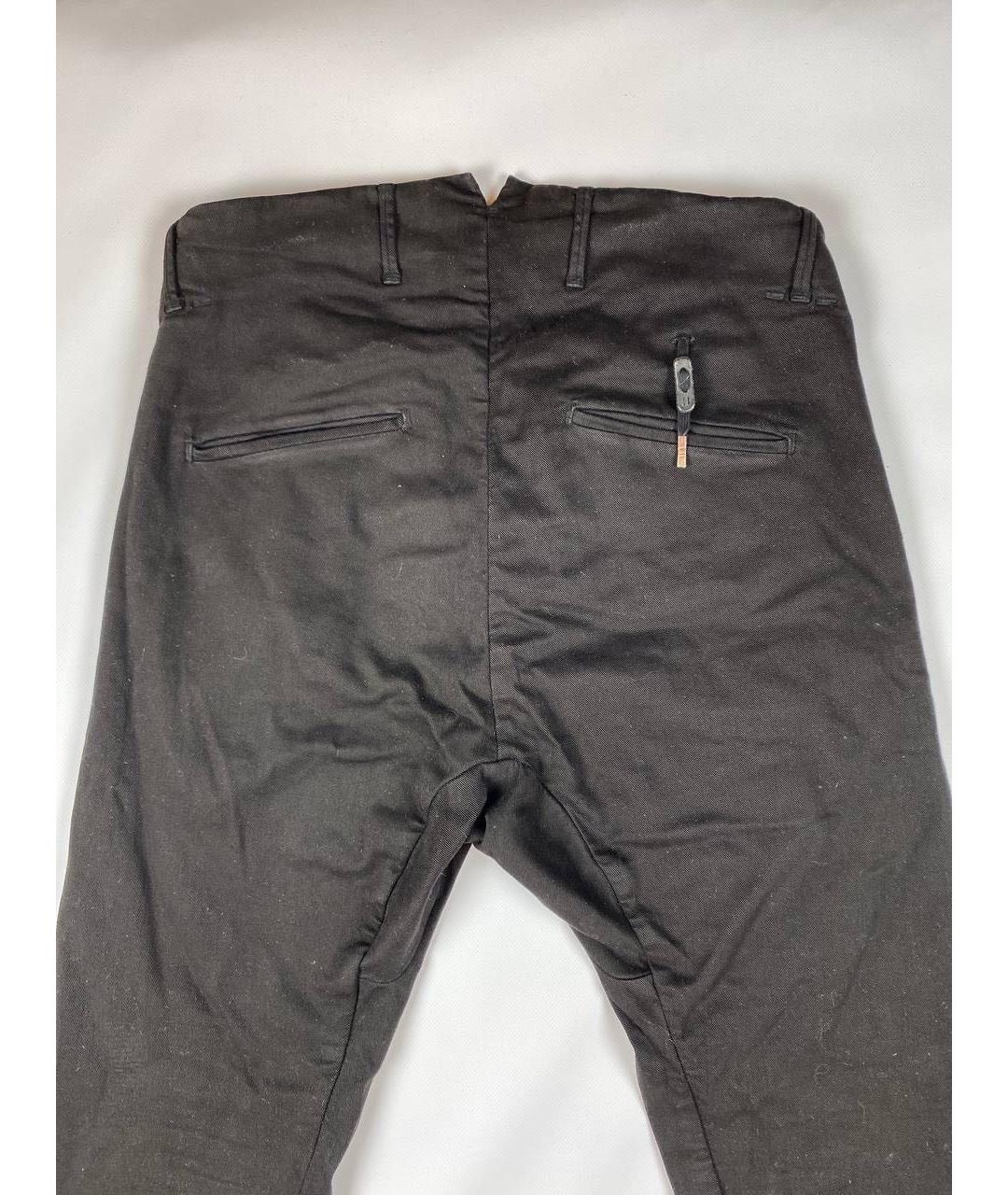 BORIS BIDJAN Черные хлопковые повседневные брюки, фото 4