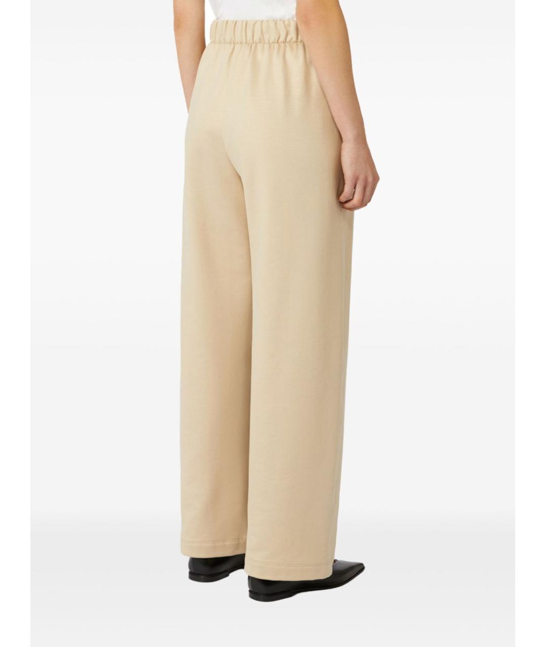 MAX MARA Бежевые шелковые прямые брюки, фото 2