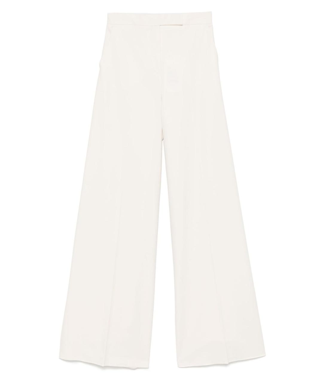 MAX MARA Белые хлопковые прямые брюки, фото 1