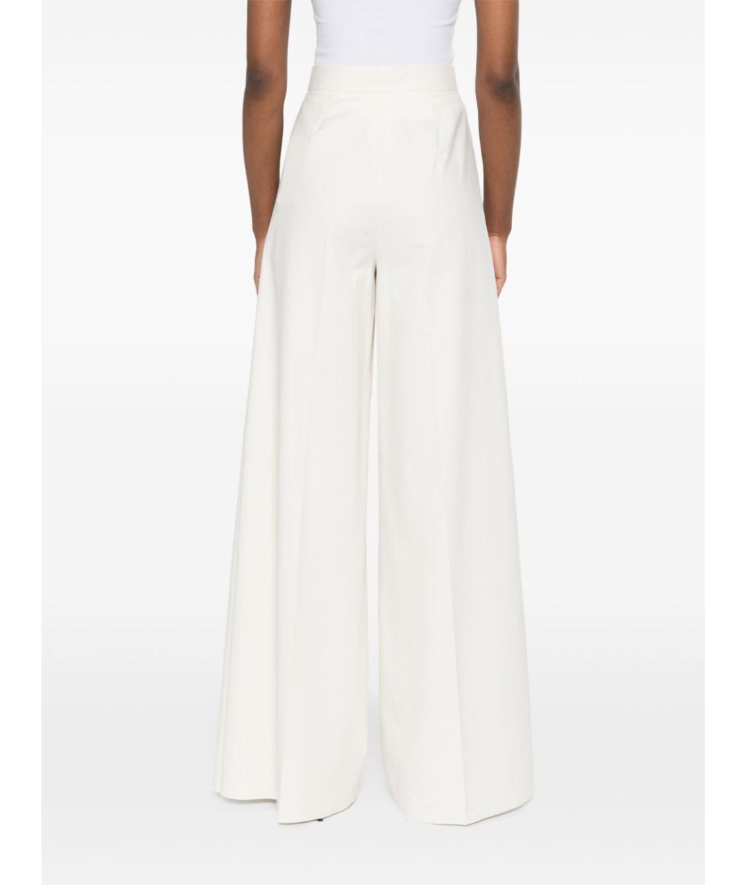 MAX MARA Белые хлопковые прямые брюки, фото 4