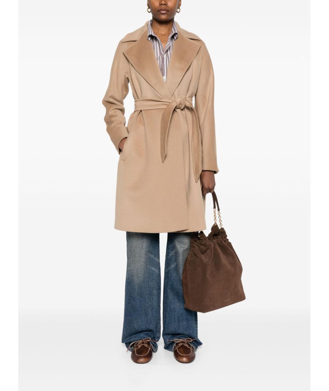 MAX MARA Бежевое шерстяное пальто, фото 2