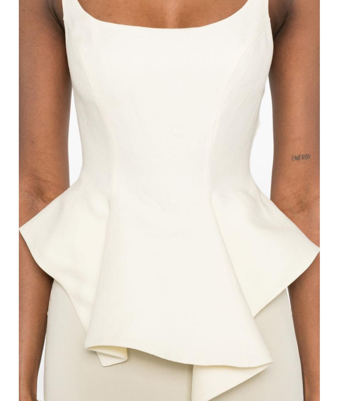 KHAITE Бежевая льняная майка, фото 2