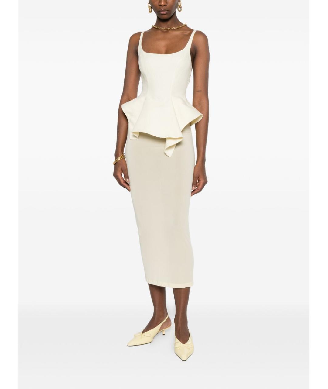 KHAITE Бежевая льняная майка, фото 3