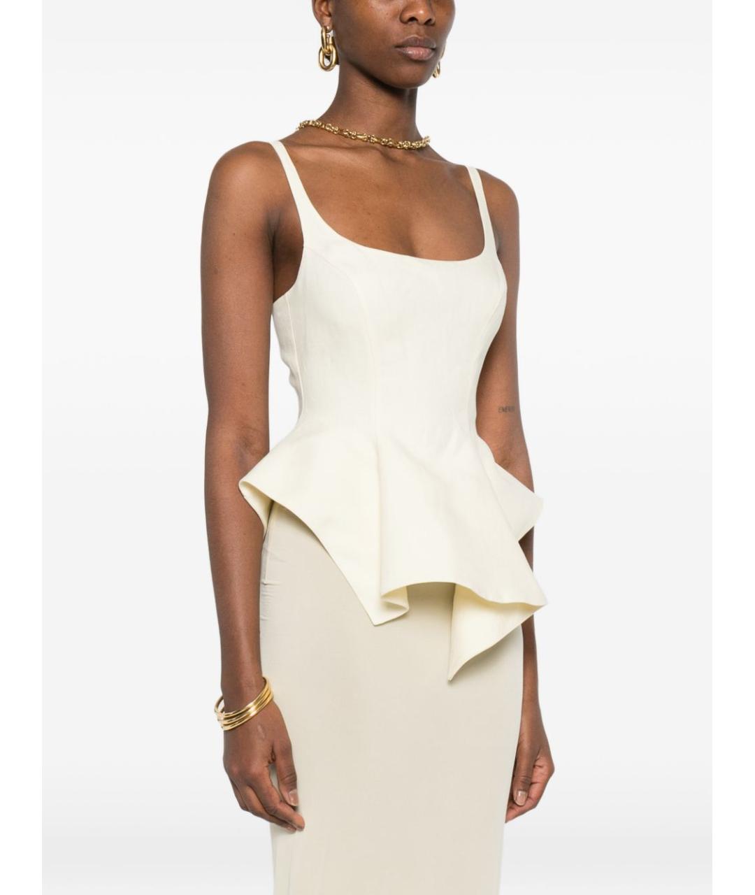 KHAITE Бежевая льняная майка, фото 5