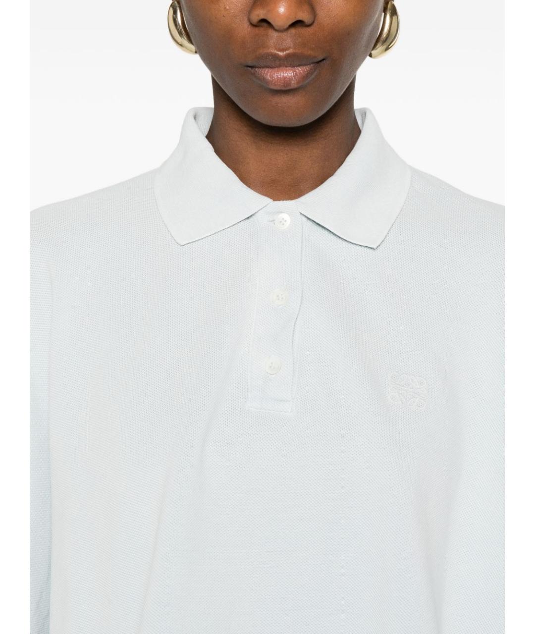 LOEWE Голубая хлопковая футболка, фото 4