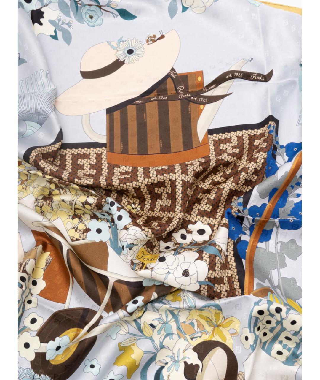 FENDI Мульти шелковый платок, фото 2