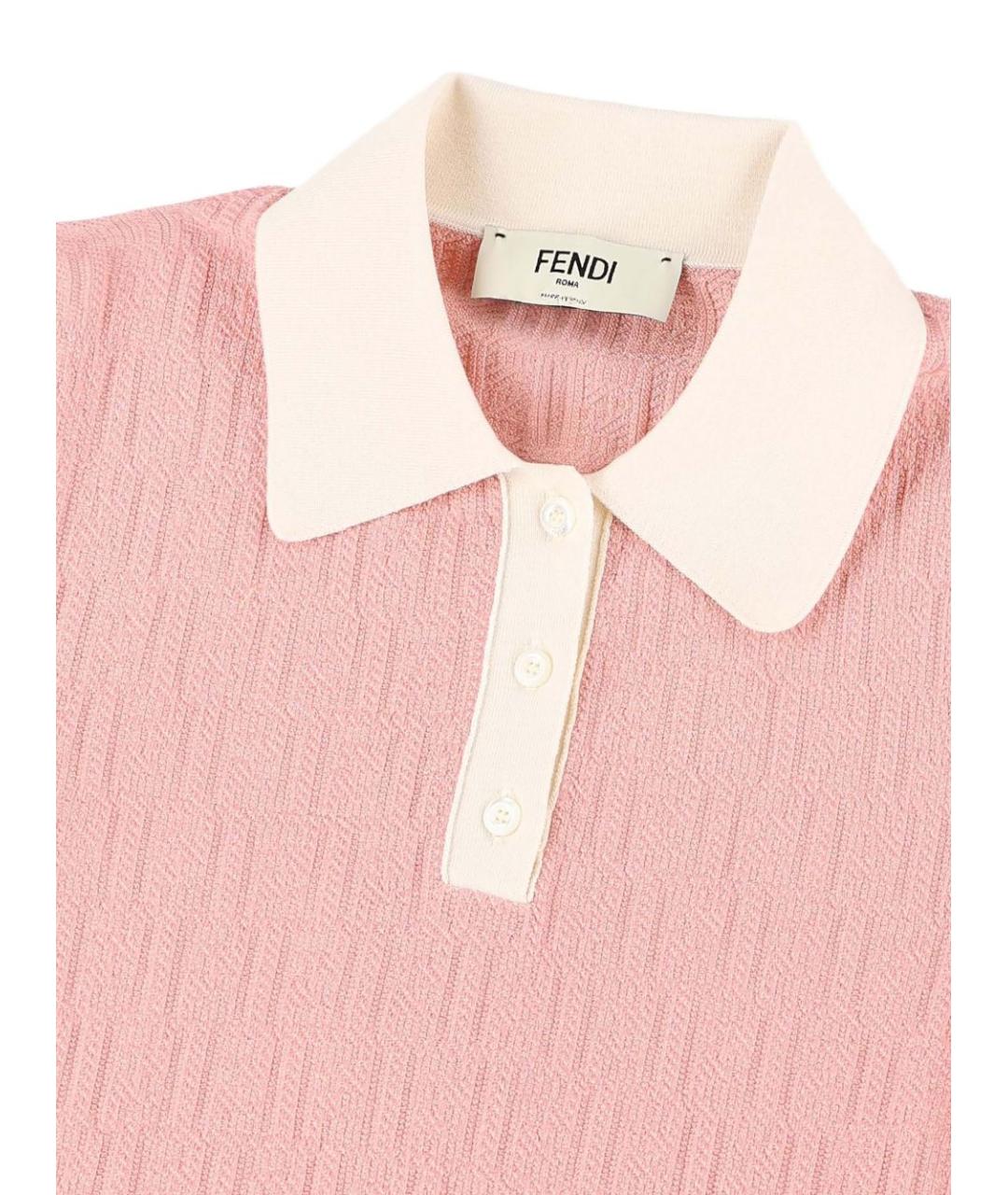 FENDI Розовое хлопковое повседневное платье, фото 3