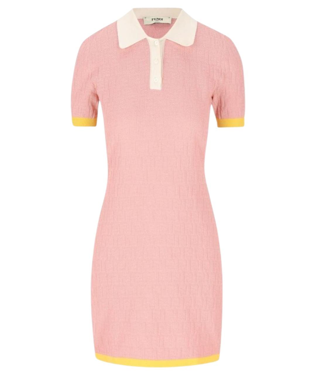 FENDI Розовое хлопковое повседневное платье, фото 1