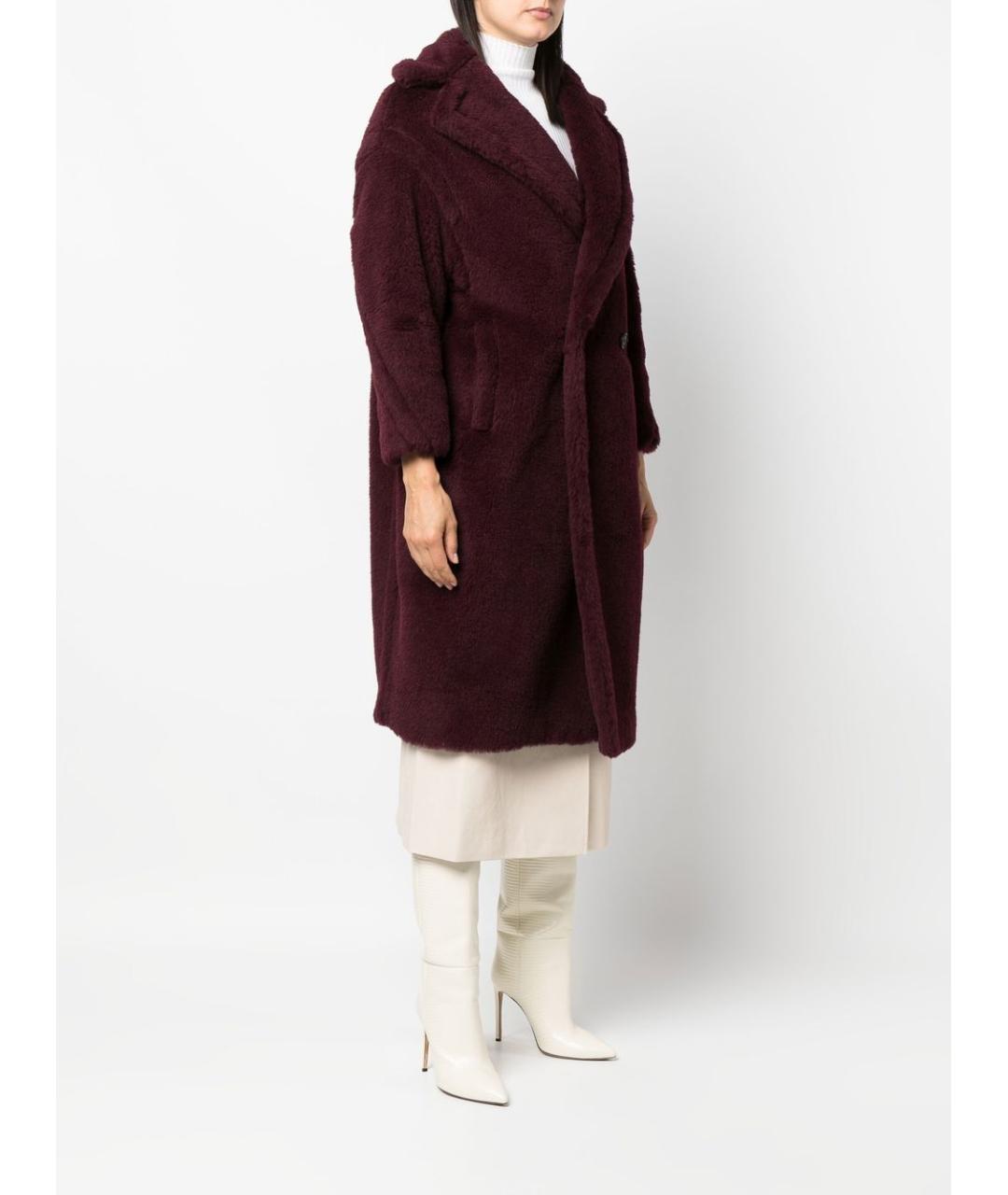 MAX MARA Бордовое шерстяное пальто, фото 2