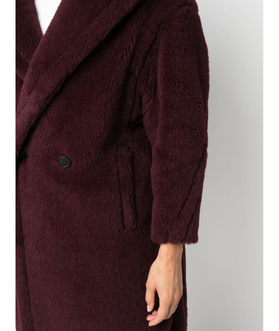 MAX MARA Бордовое шерстяное пальто, фото 4