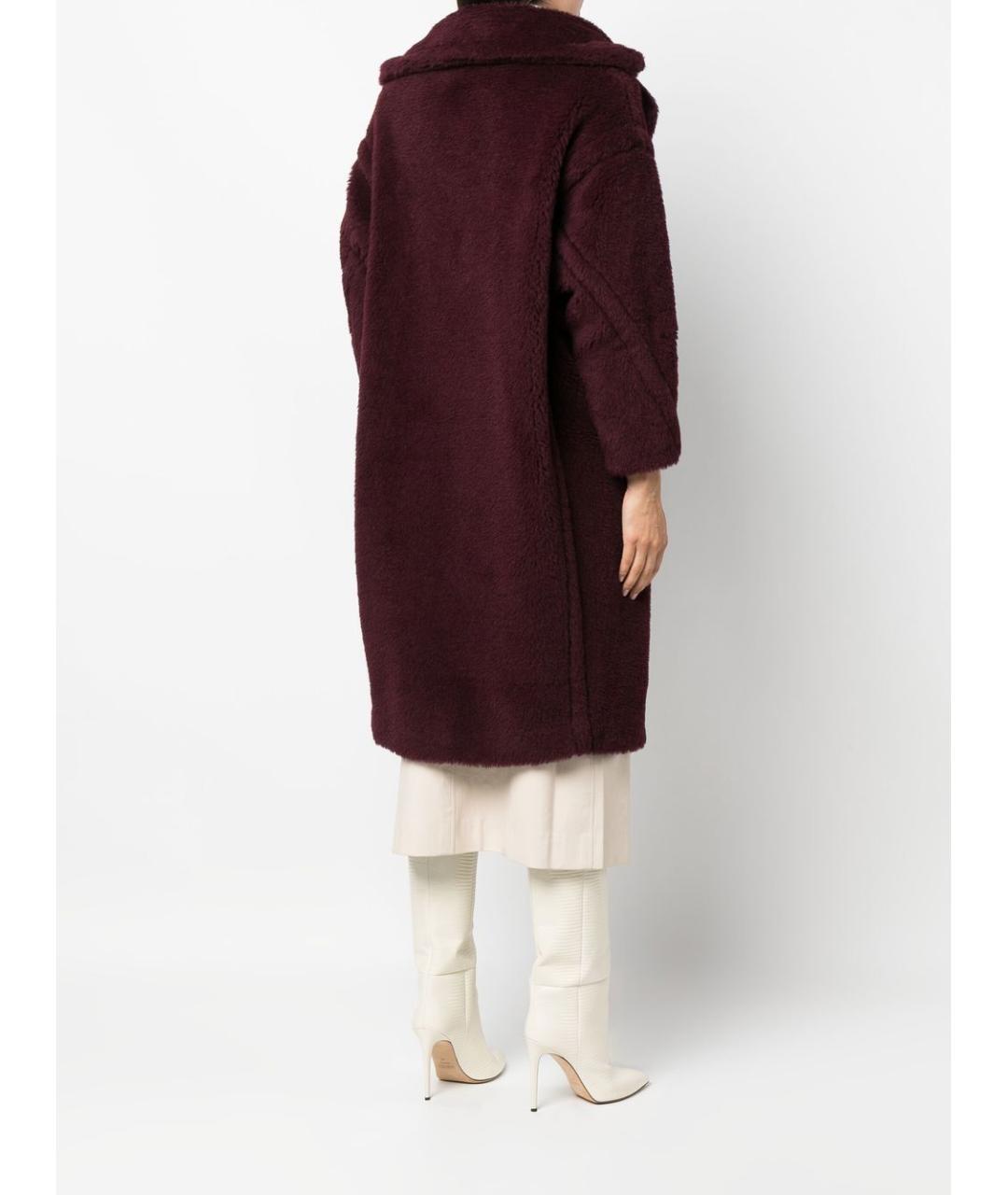 MAX MARA Бордовое шерстяное пальто, фото 5