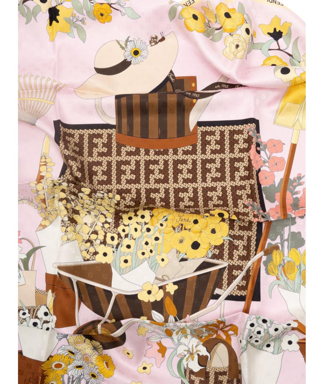 FENDI Мульти шелковый платок, фото 3