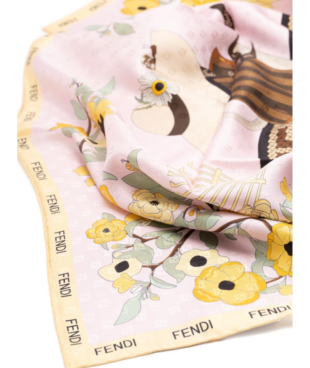 FENDI Мульти шелковый платок, фото 6