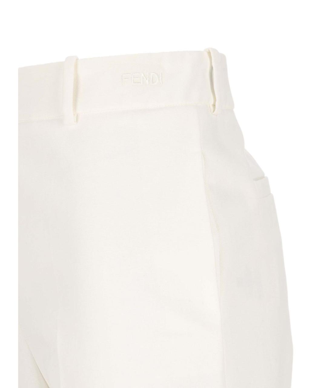 FENDI Белые прямые брюки, фото 3