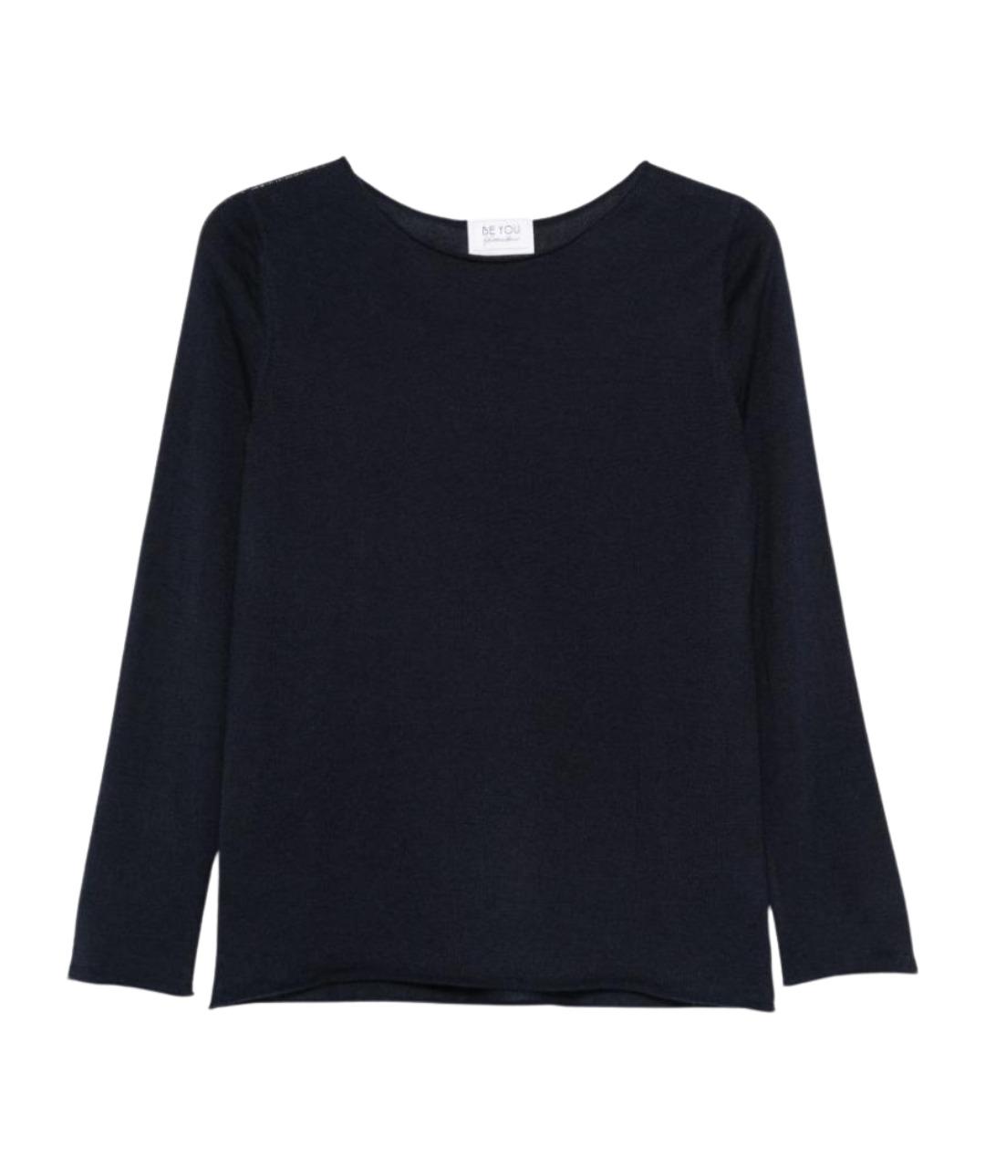 BEYOU Темно-синий кашемировый джемпер / свитер, фото 1