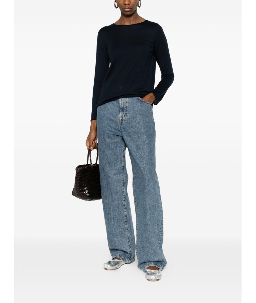 BEYOU Темно-синий кашемировый джемпер / свитер, фото 3