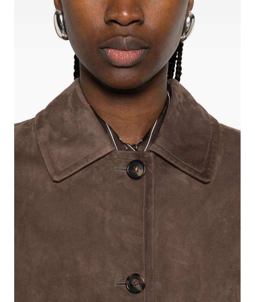 'S MAX MARA Коричневая замшевая куртка, фото 4