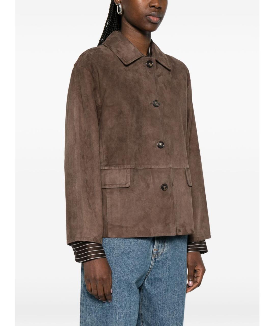 'S MAX MARA Коричневая замшевая куртка, фото 3