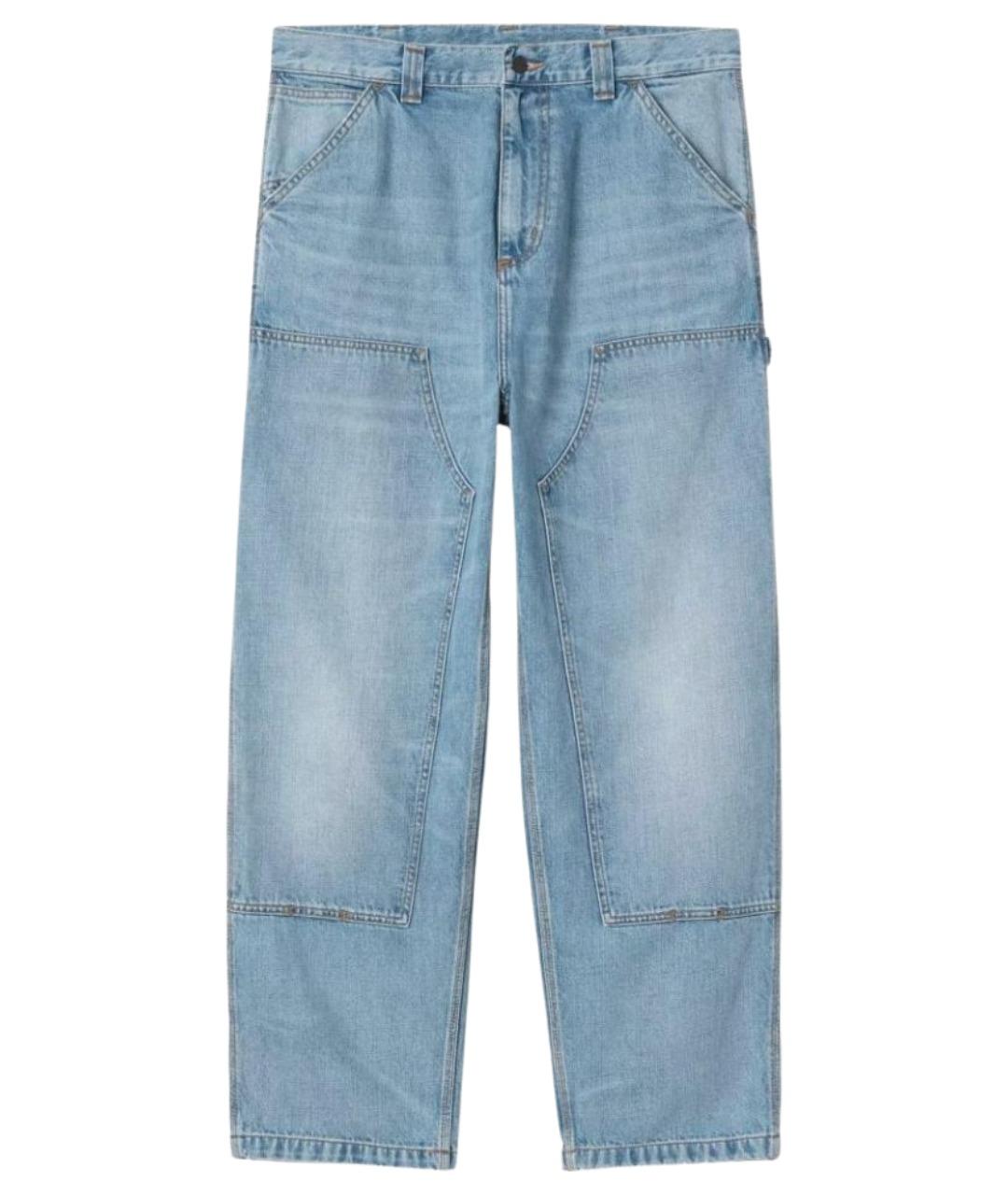 CARHARTT WIP Голубые хлопковые прямые джинсы, фото 1