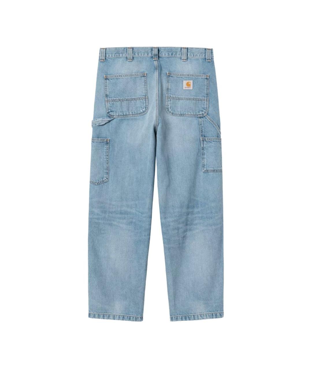 CARHARTT WIP Голубые хлопковые прямые джинсы, фото 2