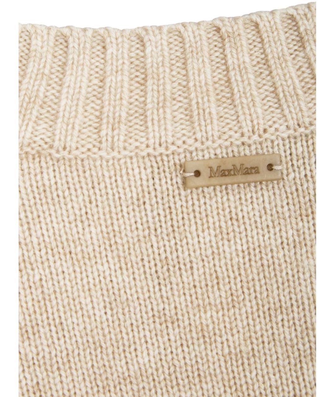 MAX MARA Бежевый шерстяной джемпер / свитер, фото 2