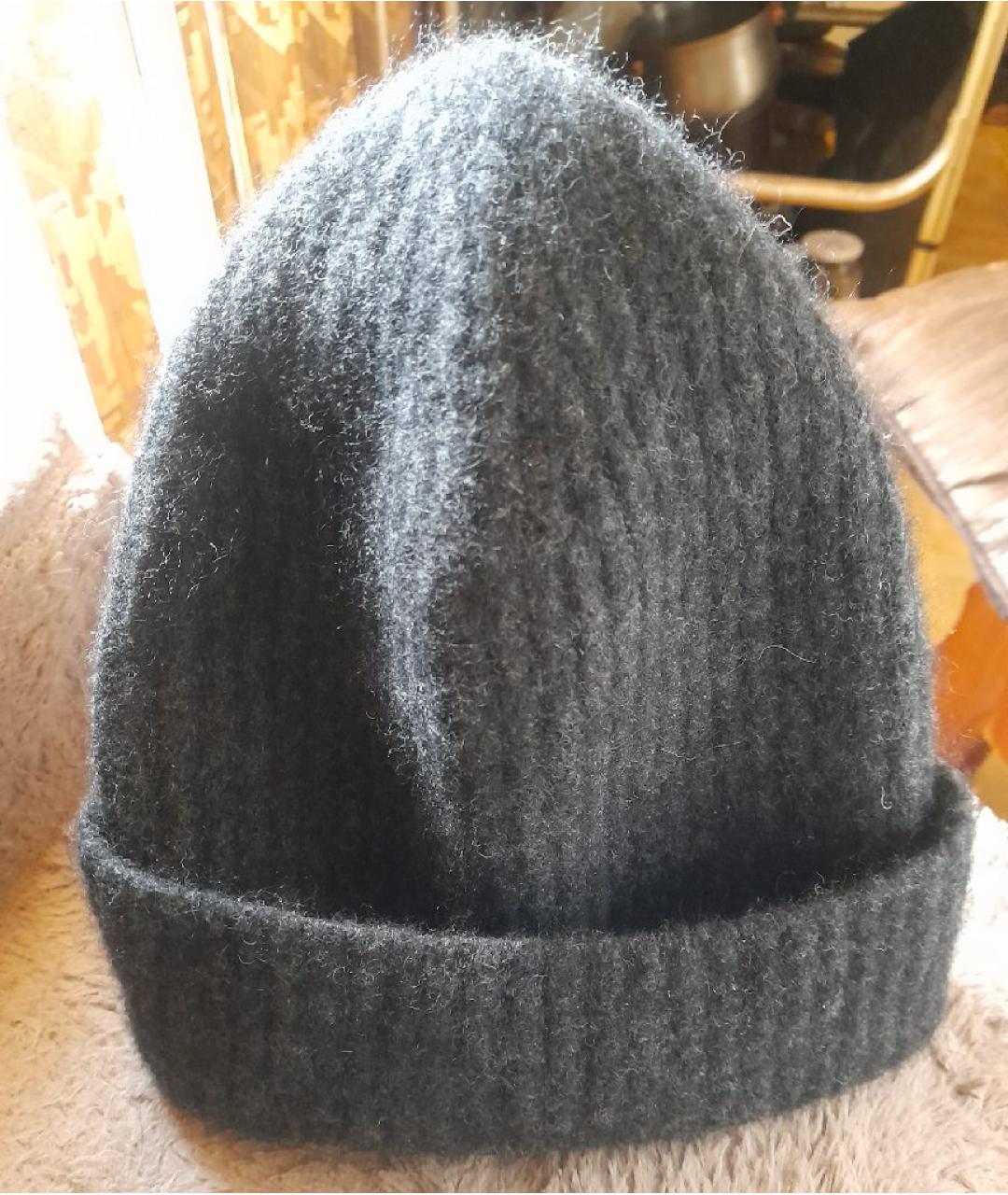 ISABEL BENENATO Антрацитовая шерстяная шапка, фото 2