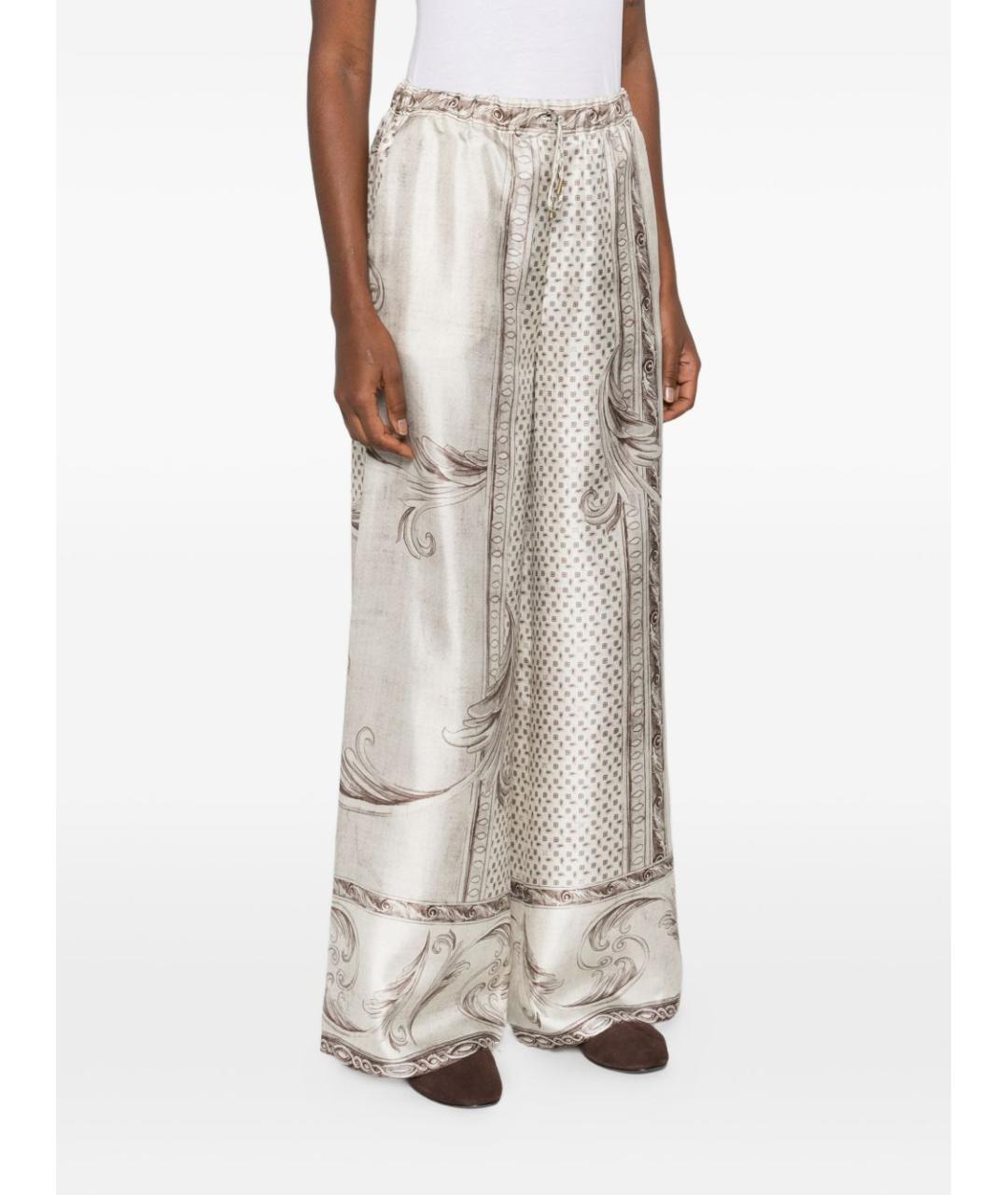 MAX MARA Мульти шелковые брюки широкие, фото 2