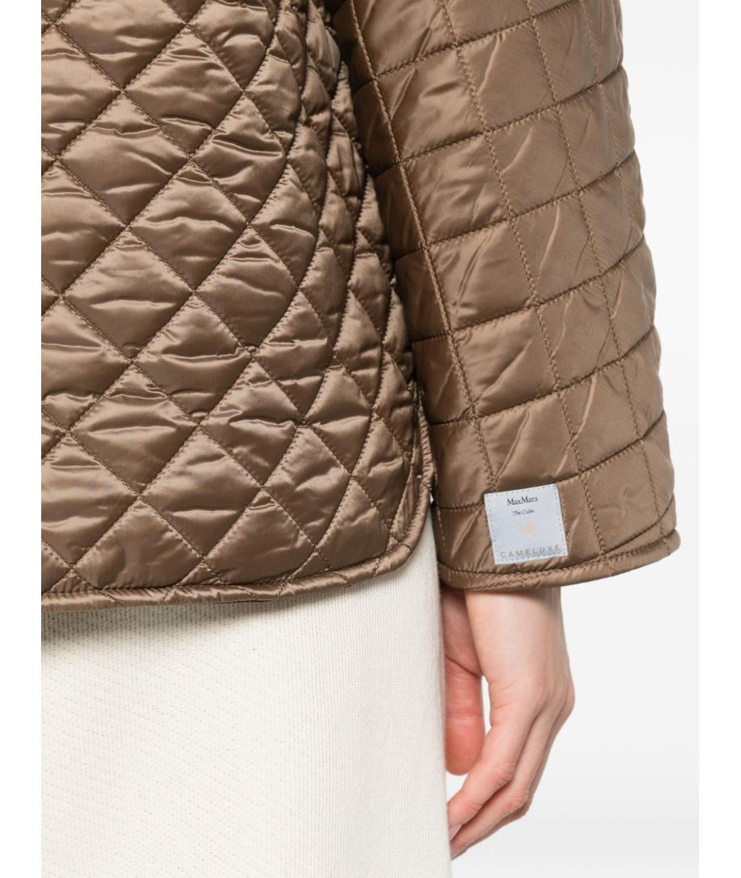 MAX MARA Коричневая полиэстеровая куртка, фото 5