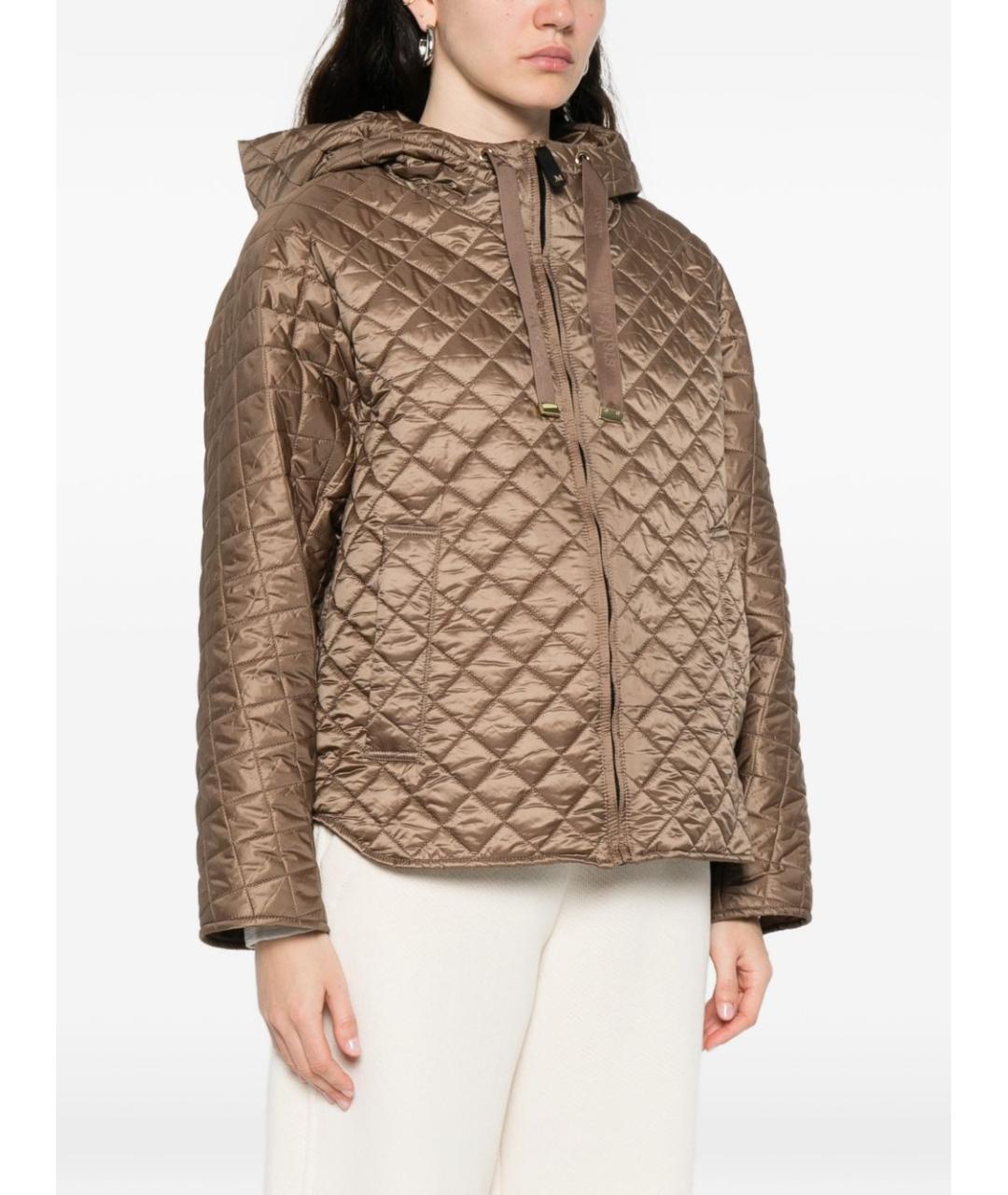 MAX MARA Коричневая полиэстеровая куртка, фото 4
