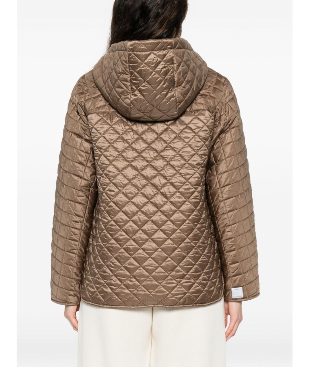 MAX MARA Коричневая полиэстеровая куртка, фото 3