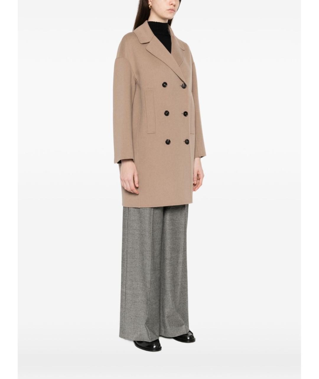 'S MAX MARA Бежевое шерстяное пальто, фото 3