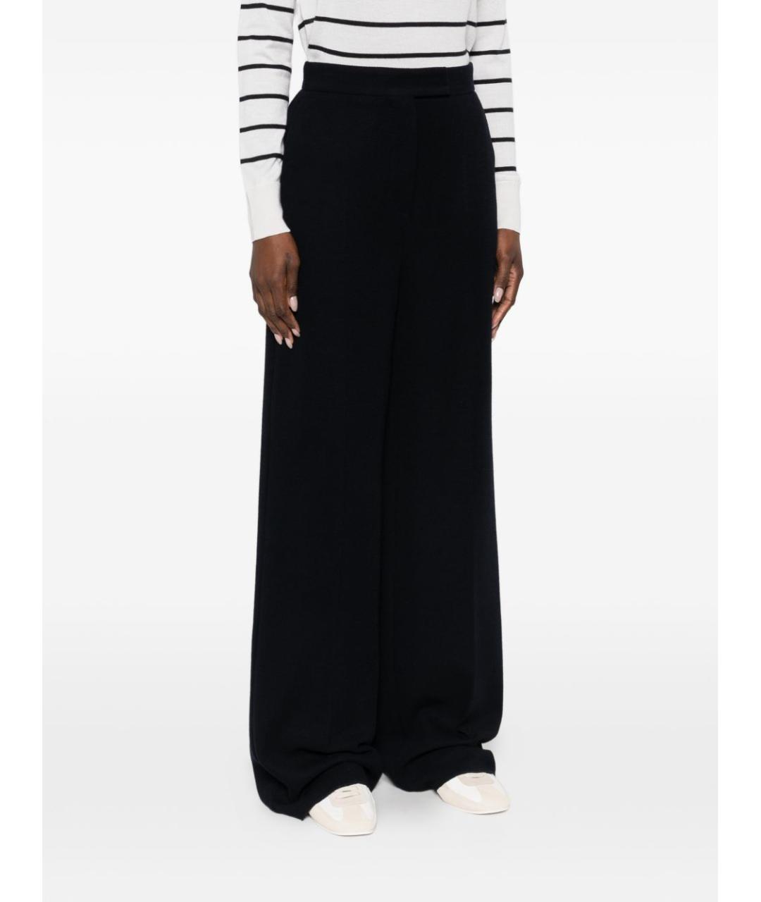 MAX MARA Темно-синие шерстяные прямые брюки, фото 2