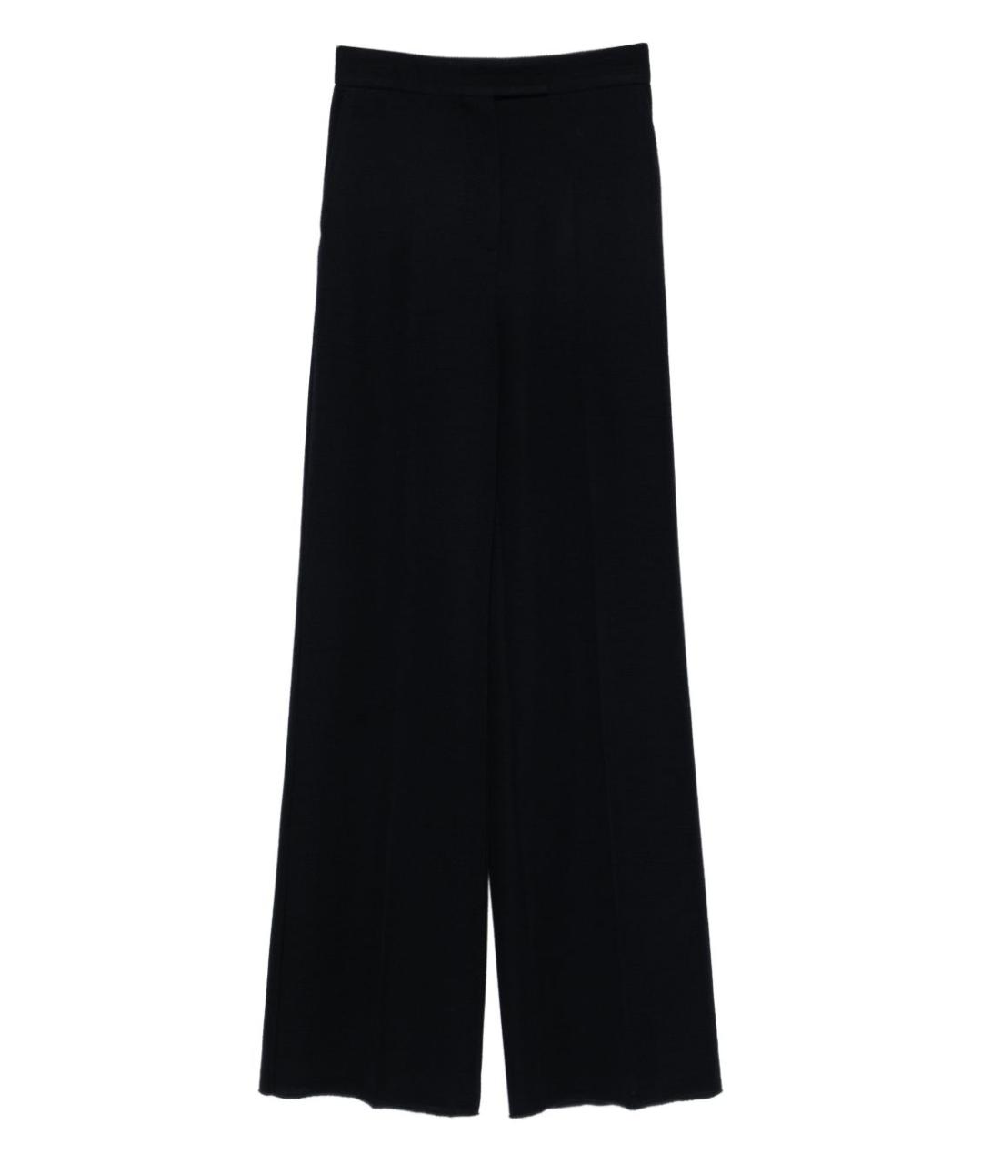 MAX MARA Темно-синие шерстяные прямые брюки, фото 1