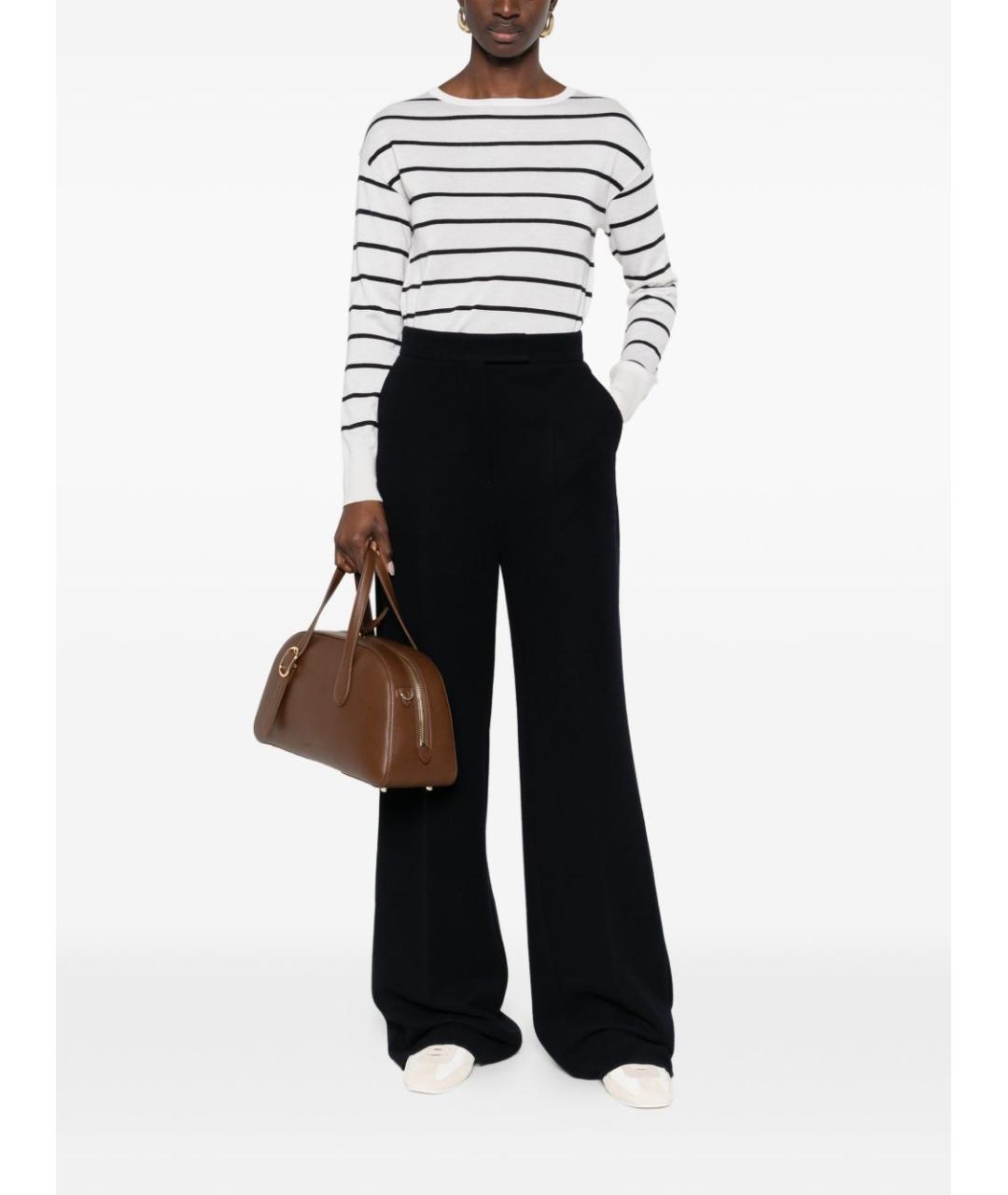 MAX MARA Темно-синие шерстяные прямые брюки, фото 5