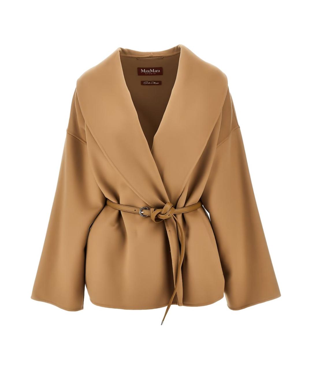 MAX MARA Бежевое шерстяное пальто, фото 1