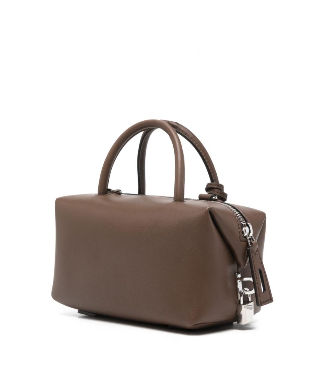 MAX MARA Коричневая кожаная сумка с короткими ручками, фото 4