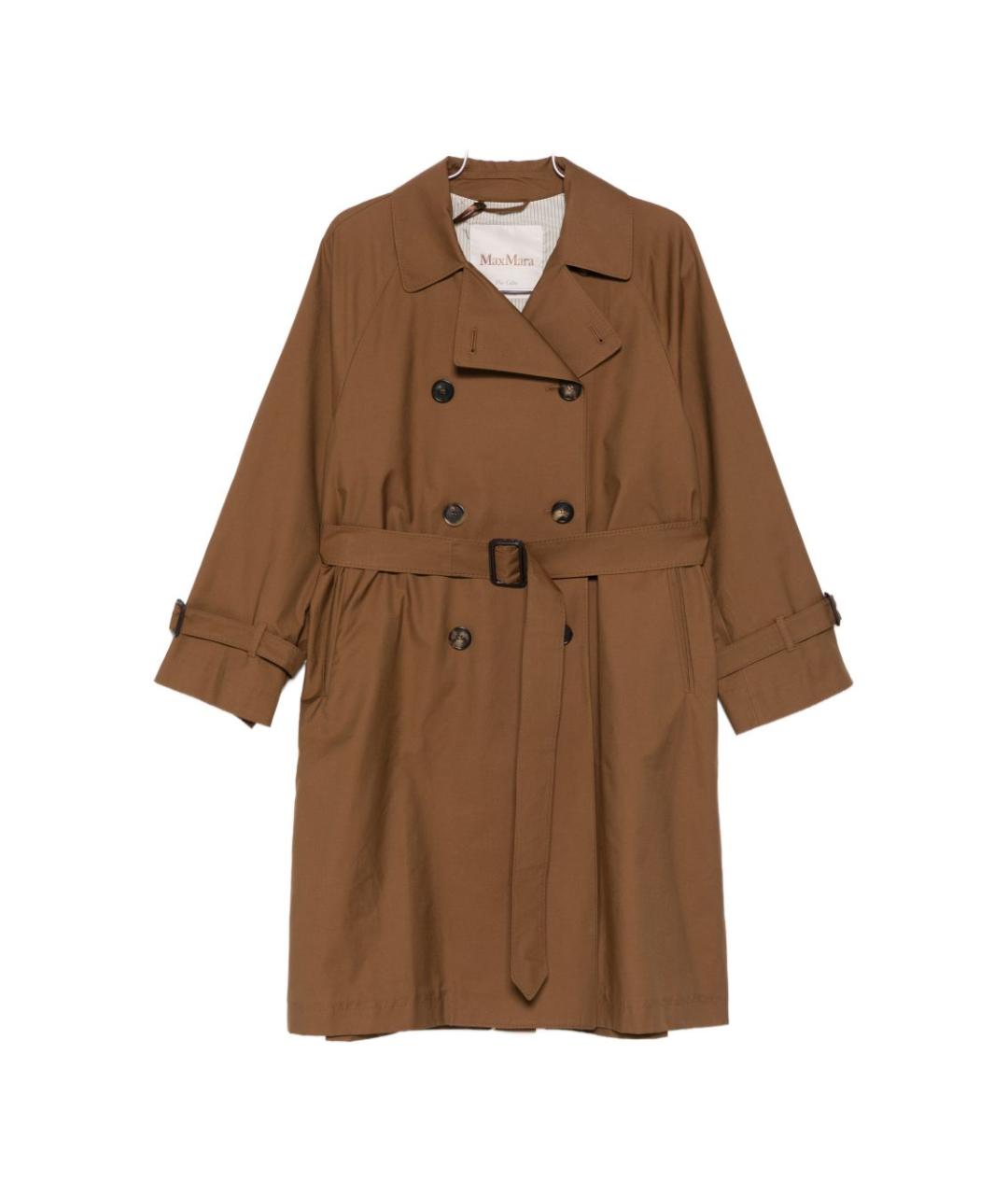 MAX MARA Коричневый хлопковый тренч/плащ, фото 1