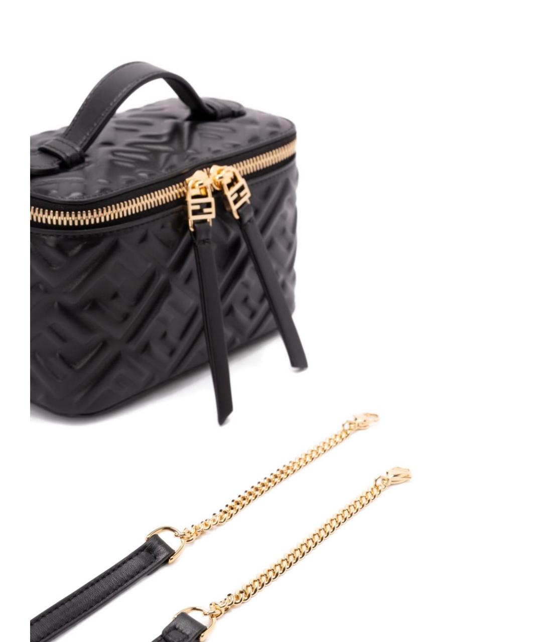 FENDI Черная кожаная сумка через плечо, фото 5