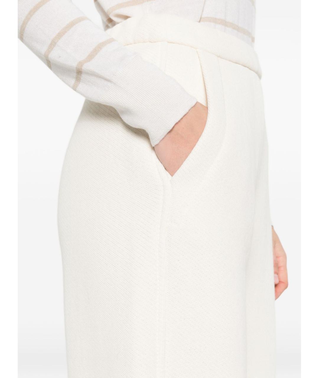 MAX MARA Бежевые хлопковые прямые брюки, фото 2