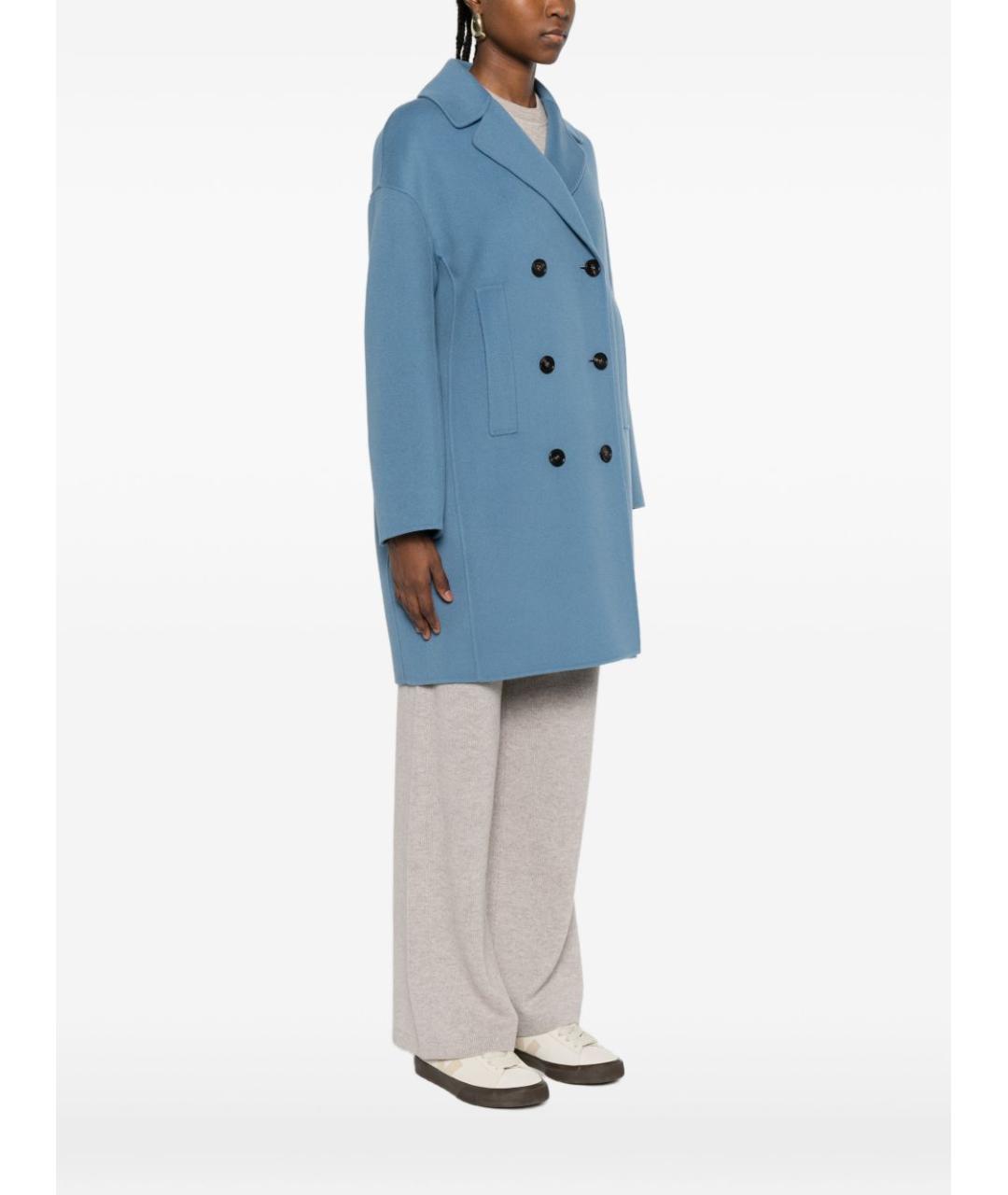 'S MAX MARA Голубое шерстяное пальто, фото 3